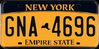 NY license plate GNA4696