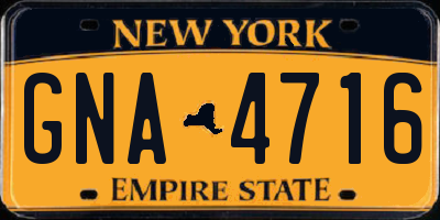 NY license plate GNA4716
