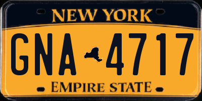 NY license plate GNA4717