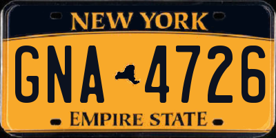 NY license plate GNA4726