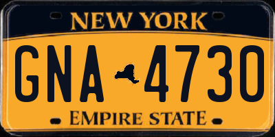 NY license plate GNA4730