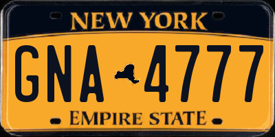 NY license plate GNA4777