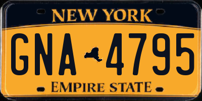 NY license plate GNA4795