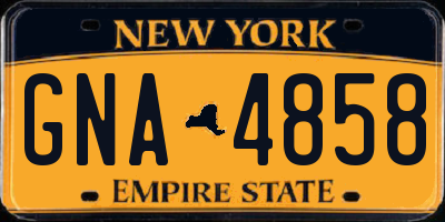 NY license plate GNA4858