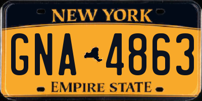 NY license plate GNA4863