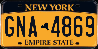 NY license plate GNA4869
