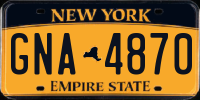 NY license plate GNA4870