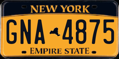 NY license plate GNA4875