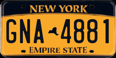 NY license plate GNA4881