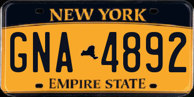 NY license plate GNA4892