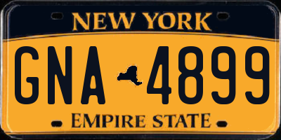 NY license plate GNA4899