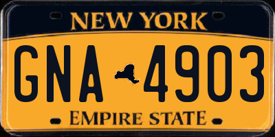 NY license plate GNA4903
