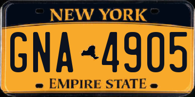 NY license plate GNA4905