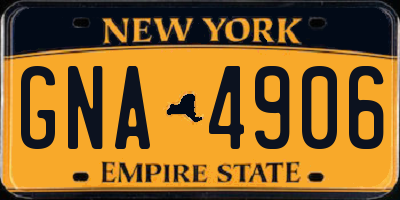 NY license plate GNA4906