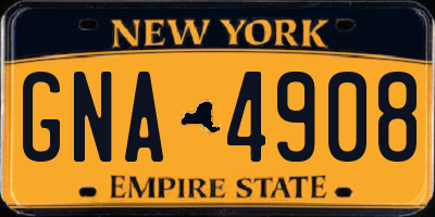 NY license plate GNA4908