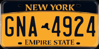 NY license plate GNA4924