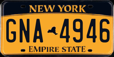 NY license plate GNA4946