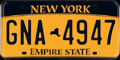 NY license plate GNA4947