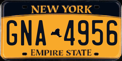 NY license plate GNA4956