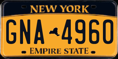 NY license plate GNA4960