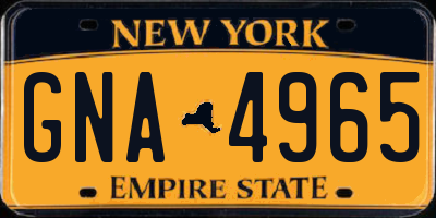 NY license plate GNA4965