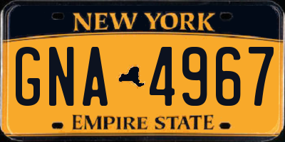 NY license plate GNA4967