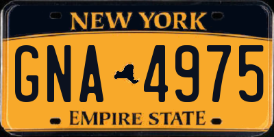 NY license plate GNA4975