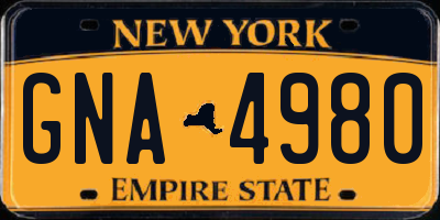 NY license plate GNA4980