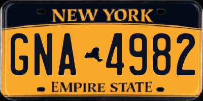 NY license plate GNA4982