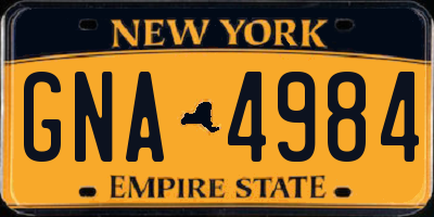 NY license plate GNA4984