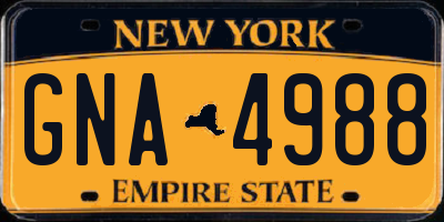 NY license plate GNA4988