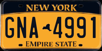 NY license plate GNA4991