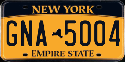 NY license plate GNA5004