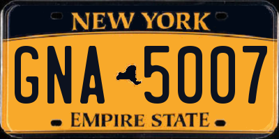NY license plate GNA5007