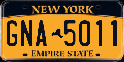 NY license plate GNA5011