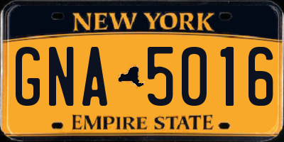 NY license plate GNA5016