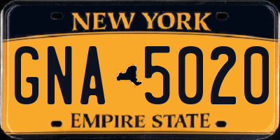 NY license plate GNA5020