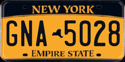 NY license plate GNA5028