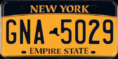 NY license plate GNA5029