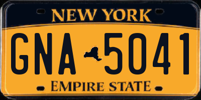 NY license plate GNA5041