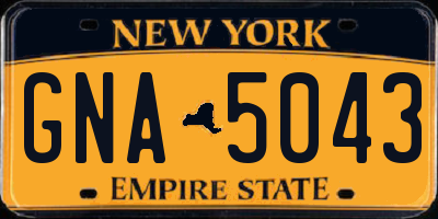 NY license plate GNA5043