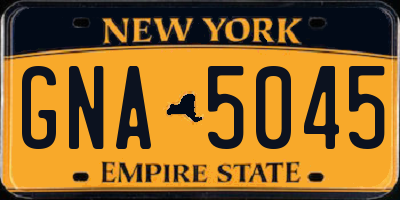NY license plate GNA5045