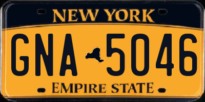 NY license plate GNA5046