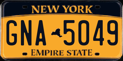 NY license plate GNA5049