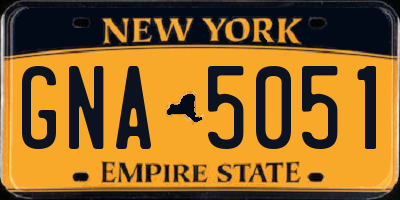 NY license plate GNA5051