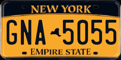 NY license plate GNA5055