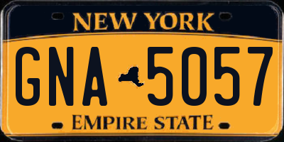 NY license plate GNA5057
