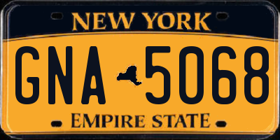 NY license plate GNA5068