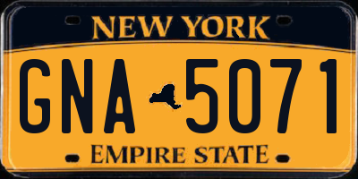 NY license plate GNA5071