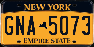 NY license plate GNA5073